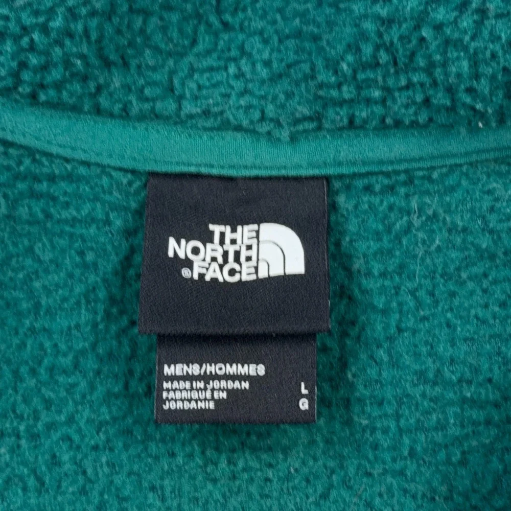 The North Face Jacket Men Large Green Blue Fleece Full Zip Hiking Outdoor Adult